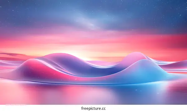 Abstract Colorful Landscape at Sunrise