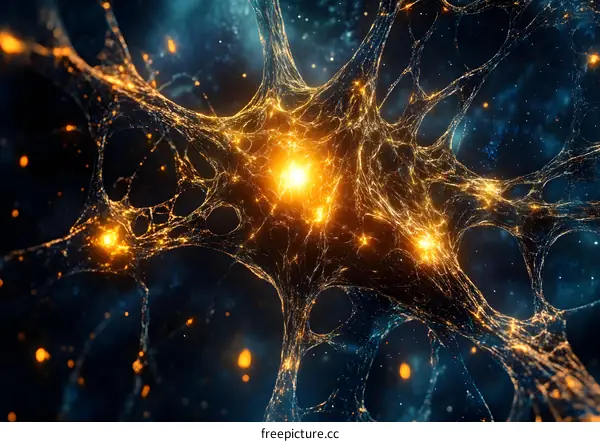 Abstract Neuron Network Illustration