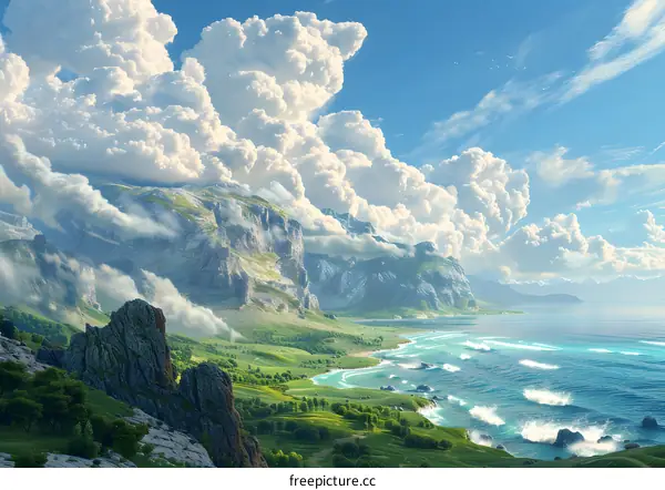 Fantasy epic mountain landscape