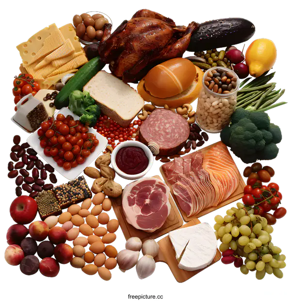 [Transparent Background PNG]Variety of Food Products on transparent background