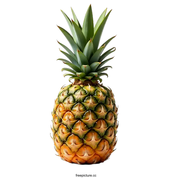 [Transparent Background PNG]Fresh Yellow Pineapple Isolated on transparent background