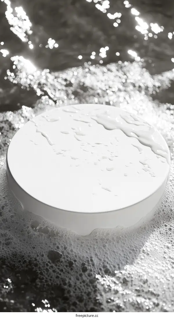 White Round Product Display on Water
