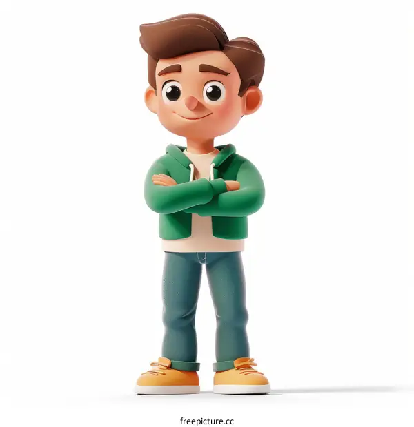 3D illustration of a young boy