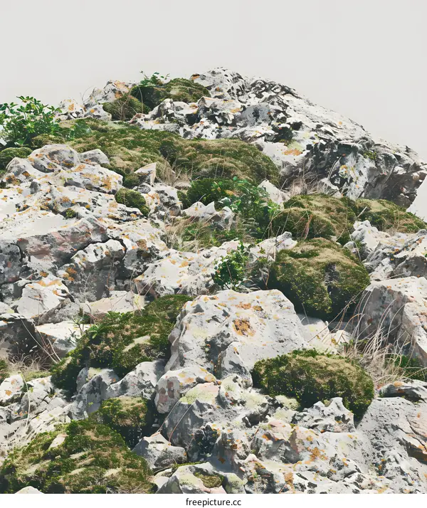 Close Up of Moss Covered Rocks in Nature