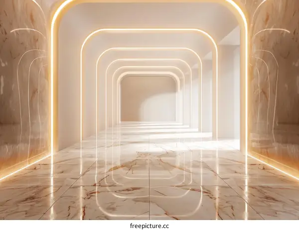 Modern Architectural Corridor with Light