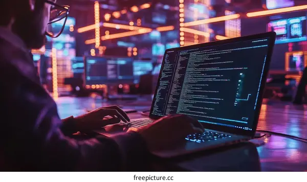 Night Computer Coding Session