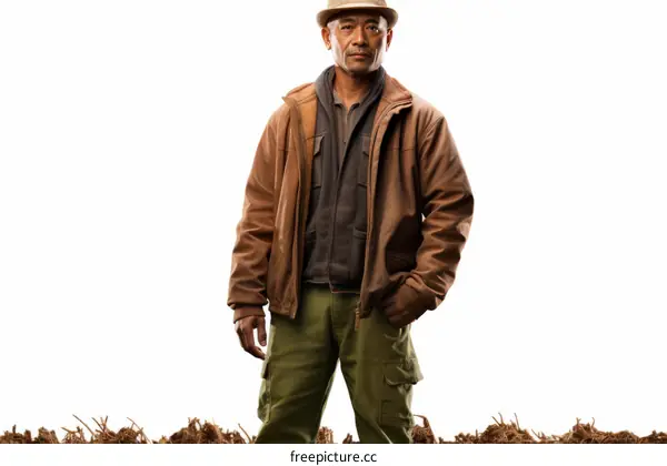 Portrait of a Filipino farmer wearing a hat