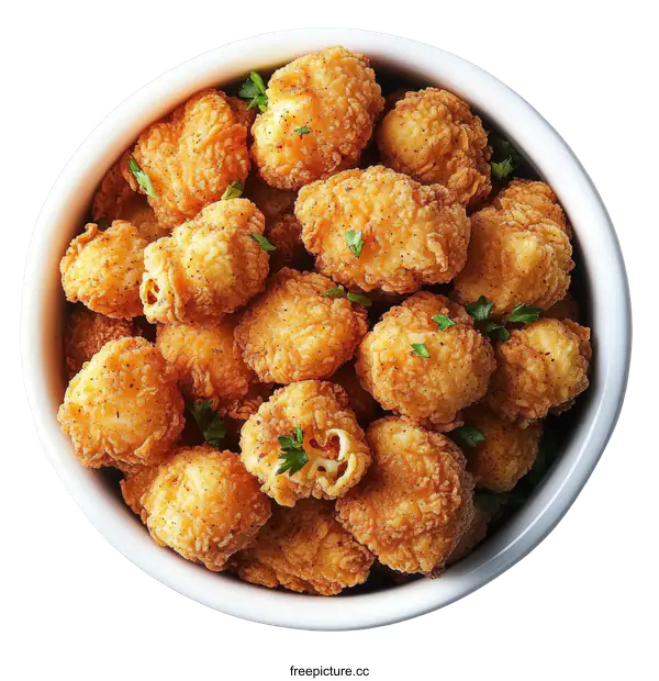[Transparent Background PNG]Crispy Fried Macaroni and Cheese Bites in a Bowl