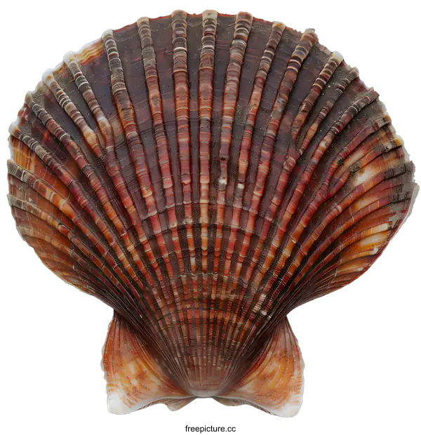 [Transparent Background PNG]Large Scallop Shell on White Background