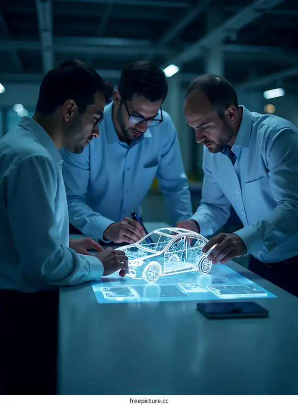 Automotive Design Team Collaboration in Modern Workspace