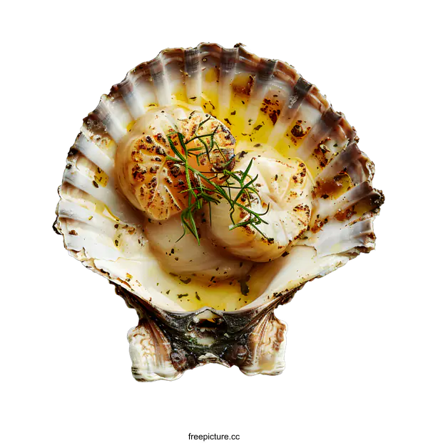 [Transparent Background PNG]A plate of scallops