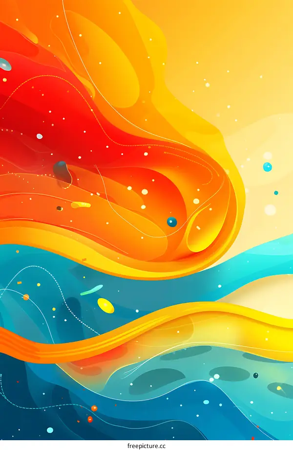 Abstract Colorful Waves Background