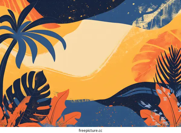 Tropical Leaves Background Illustration