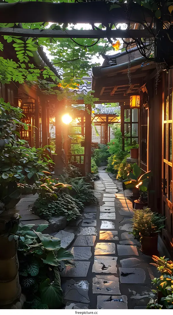 Tranquil Japanese Garden Pathway