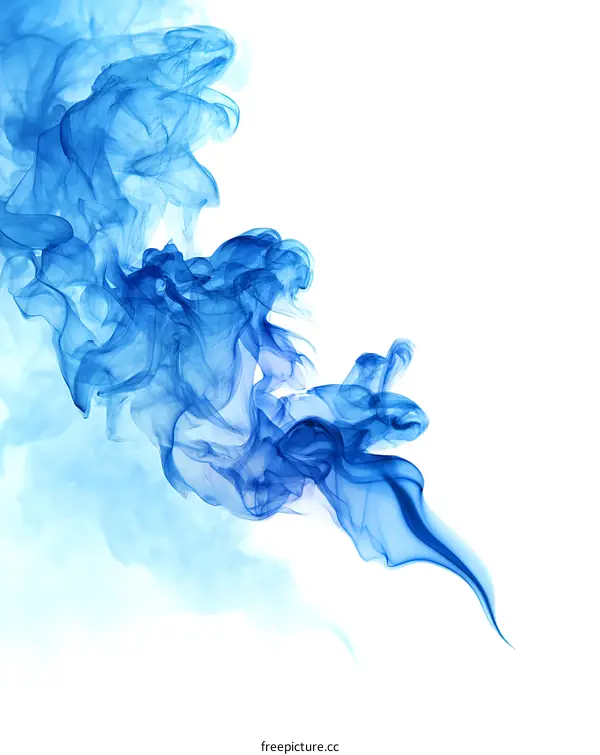 Abstract Blue Smoke Patterns on White Background