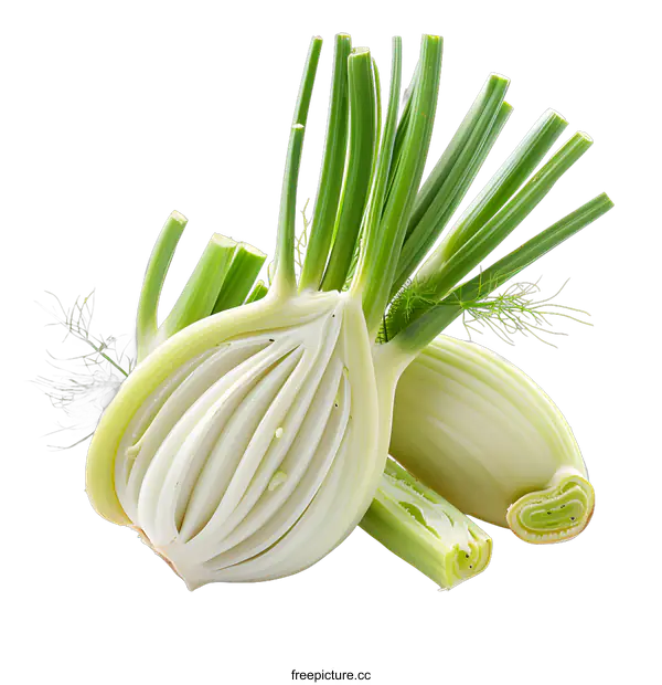 [Transparent Background PNG]Fresh fennel bulbs isolated on white background