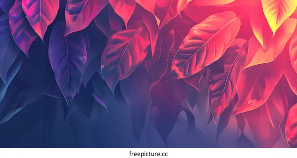 Purple And Red Tropical Leaves Abstract Background