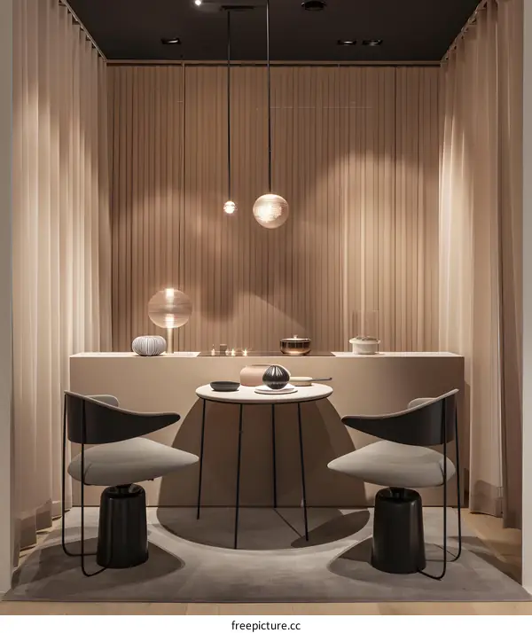 Modern Minimalist Interior Design with Two Chairs and a Table