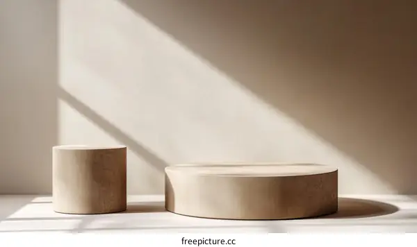 Minimalist Display Podiums in Neutral Tones