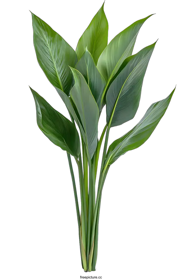 [Transparent Background PNG]Green Tropical Leaves Plant Isolated on White Background