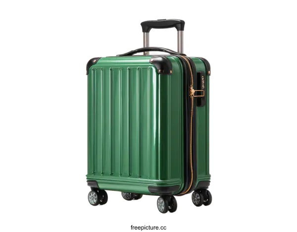 [Transparent Background PNG]Modern Green Travel Suitcase Design