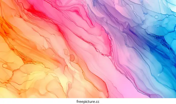 Abstract painting with vibrant colors and smooth transitions