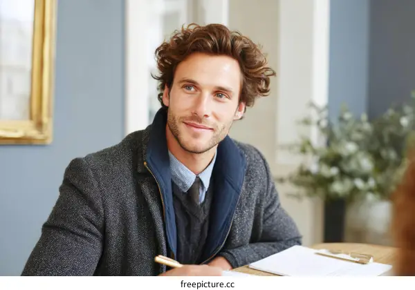 Business Meeting with Caucasian Man