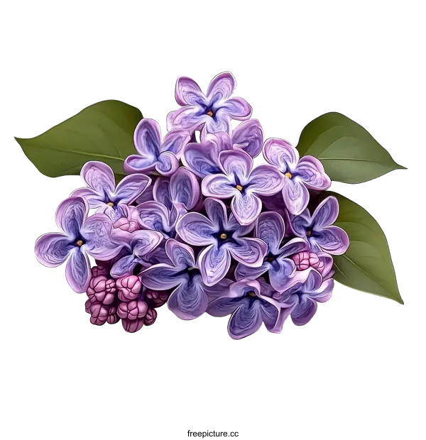 [Transparent Background PNG]Beautiful Purple Lilac Bouquet Illustration