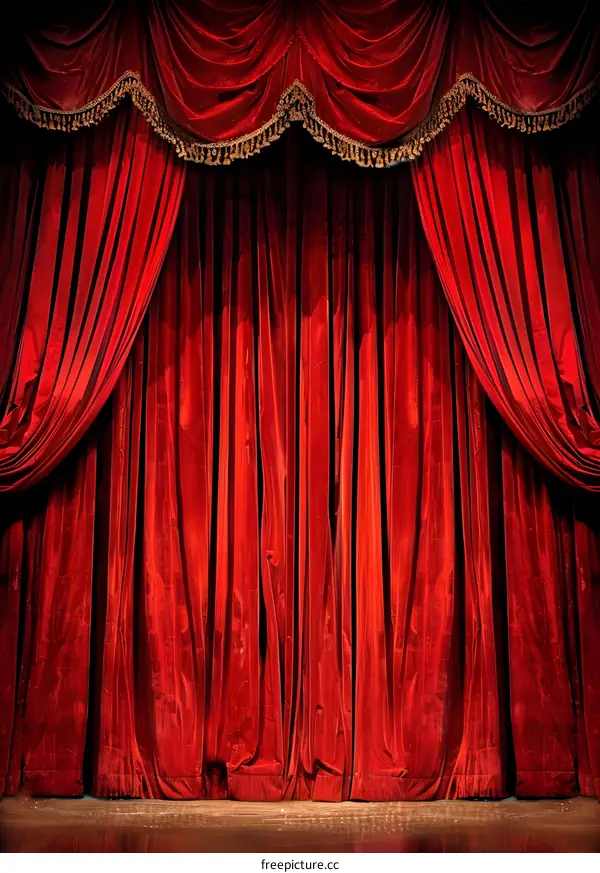 Red Velvet Theater Curtains Stage Background