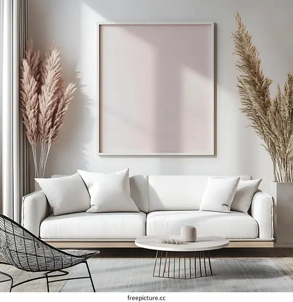 Modern Minimalist Living Room Interior Mockup