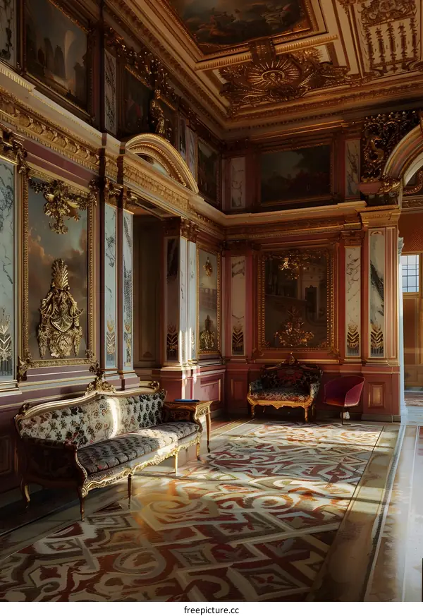 Golden Interior Design of an Old Palace