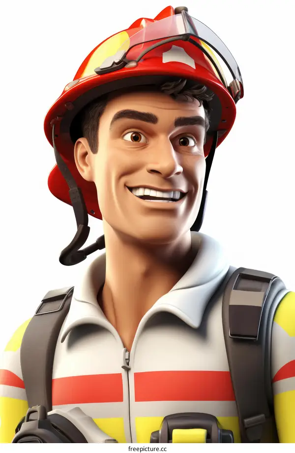 Firefighter in protective gear