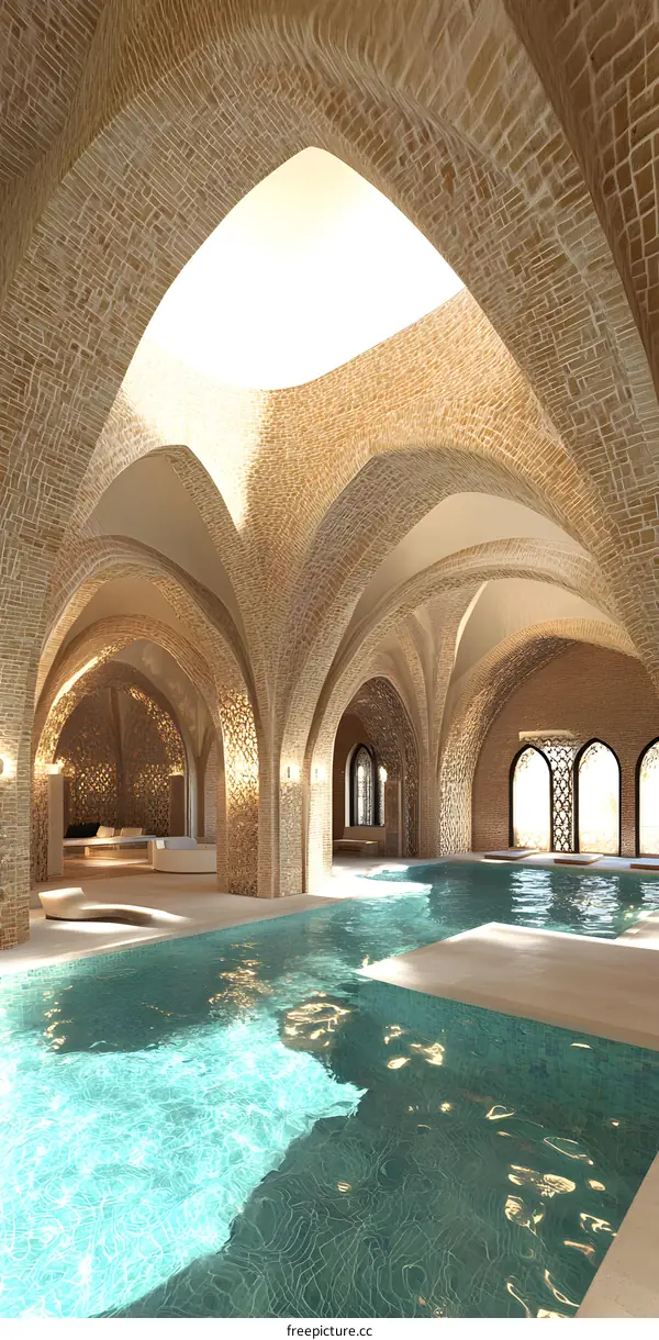Indoor Swimming Pool With Arched Ceiling