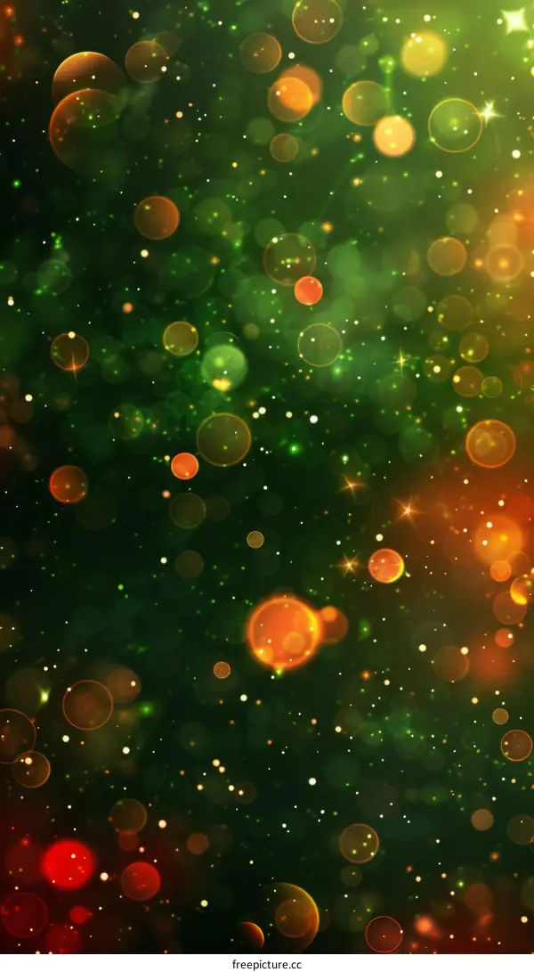 Green and red bokeh lights