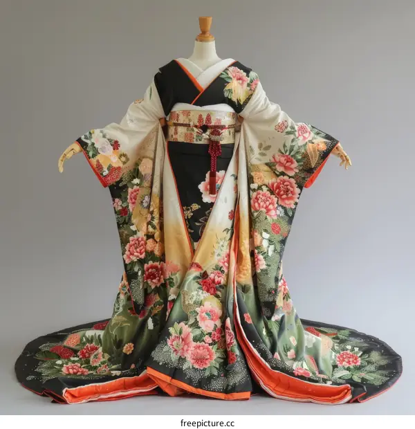 Japanese Bride Dressed in Traditional Kimono