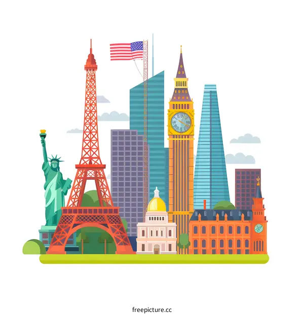 Famous Landmarks of the World Illustrated