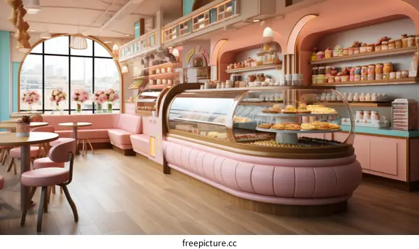 Pink Bakery Interior Design