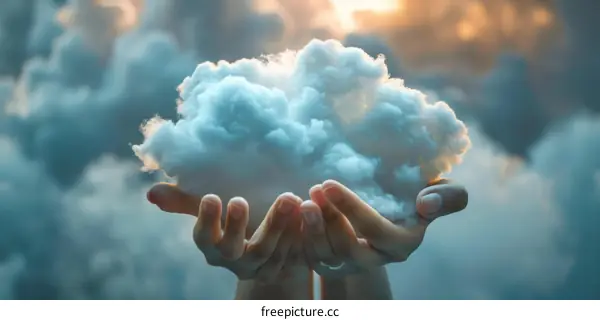 A Hand Holding a Cloud