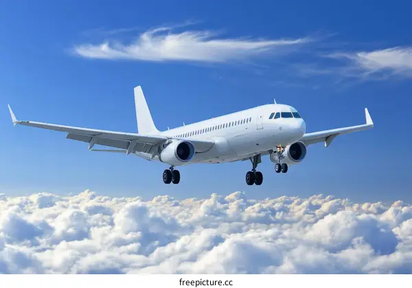 White Airplane Flying Above the Clouds