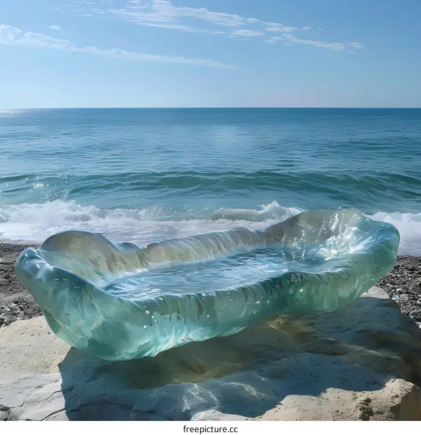 glass sculpture by the sea