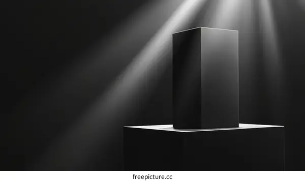 Empty Black Product Showcase with Spotlight