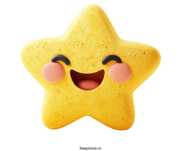 [Transparent Background PNG]Cute Smiling Star Illustration