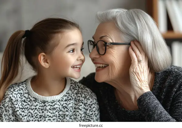 Grandmother and Granddaughter Sharing a Laugh