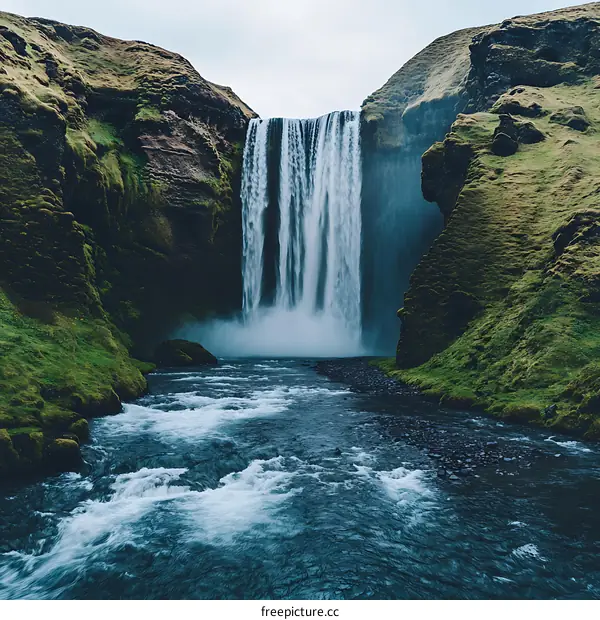 Majestic Waterfall in Iceland