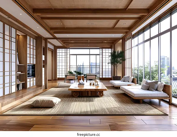 Modern Japanese Living Room Interior