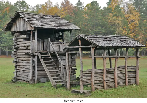 Old Wooden Cabin In A Forest