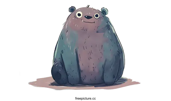 [Transparent Background PNG]Cute Cartoon Bear Sitting On The Ground