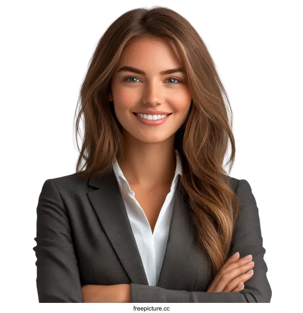 [Transparent Background PNG]Confident Business Woman Portrait