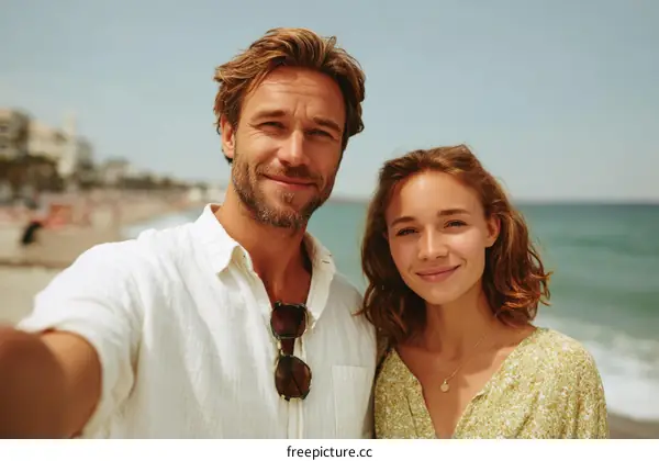 Couple Portrait on Beach Vacation