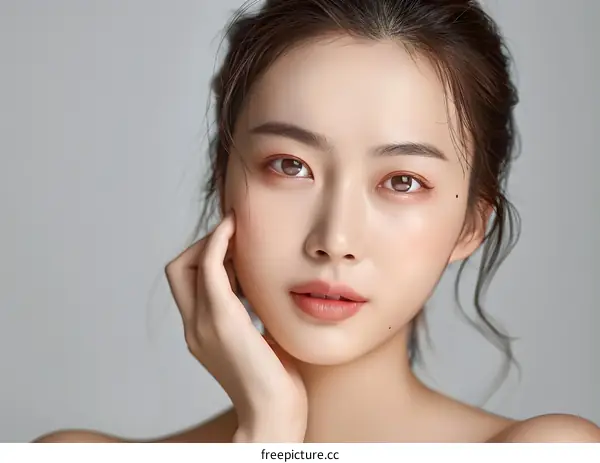 Beautiful Asian Woman With Makeup